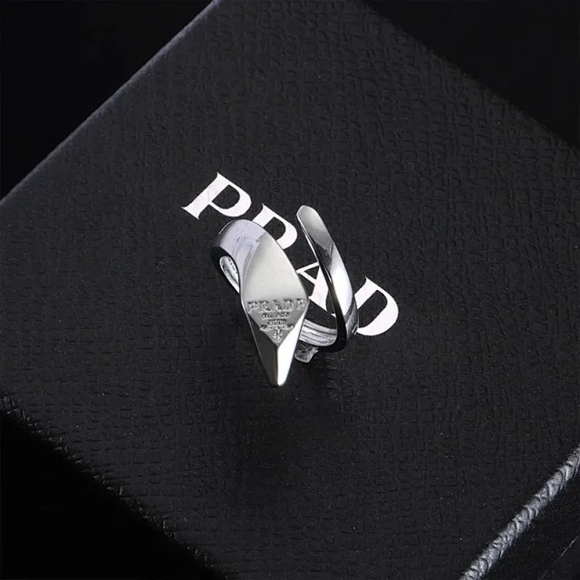 Prada Lettering Snake Shape Open Ring