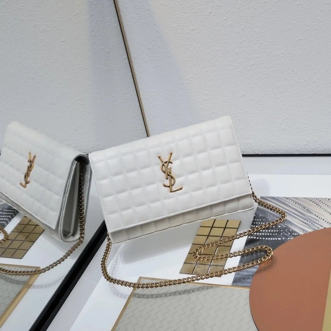 Yves Saint Laurent YSL Prada Dior Gucci new women's bag small bag leather shoulder messenger bag underarm bag chain envelope bag