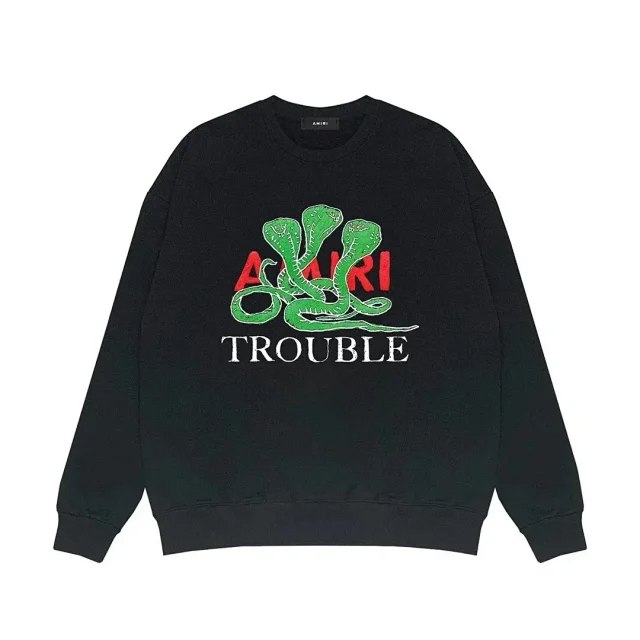 AMIRI Retro simple cheetah print crew neck top（14 styles)