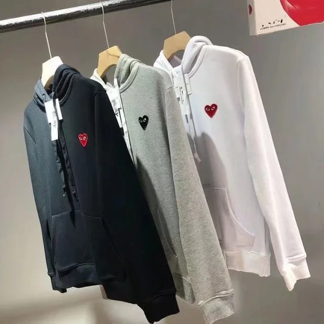 Ami Couple hooded sweatshirt with big heart embroidery