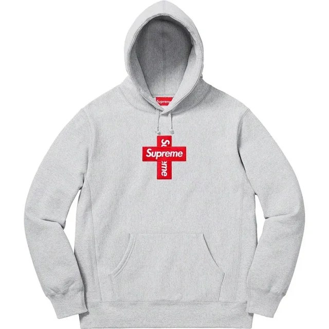 Supreme Embroidered couple casual cross loose unisex sweatshirt hooded